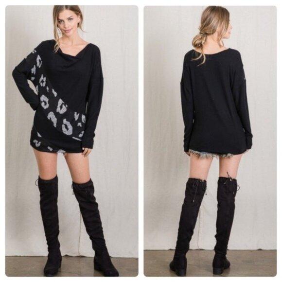 SOFT BRUSHED LEOPARD DOLMAN SLEEVE TOP. -NEW-SIZE: SMALL - Picture 5 of 9